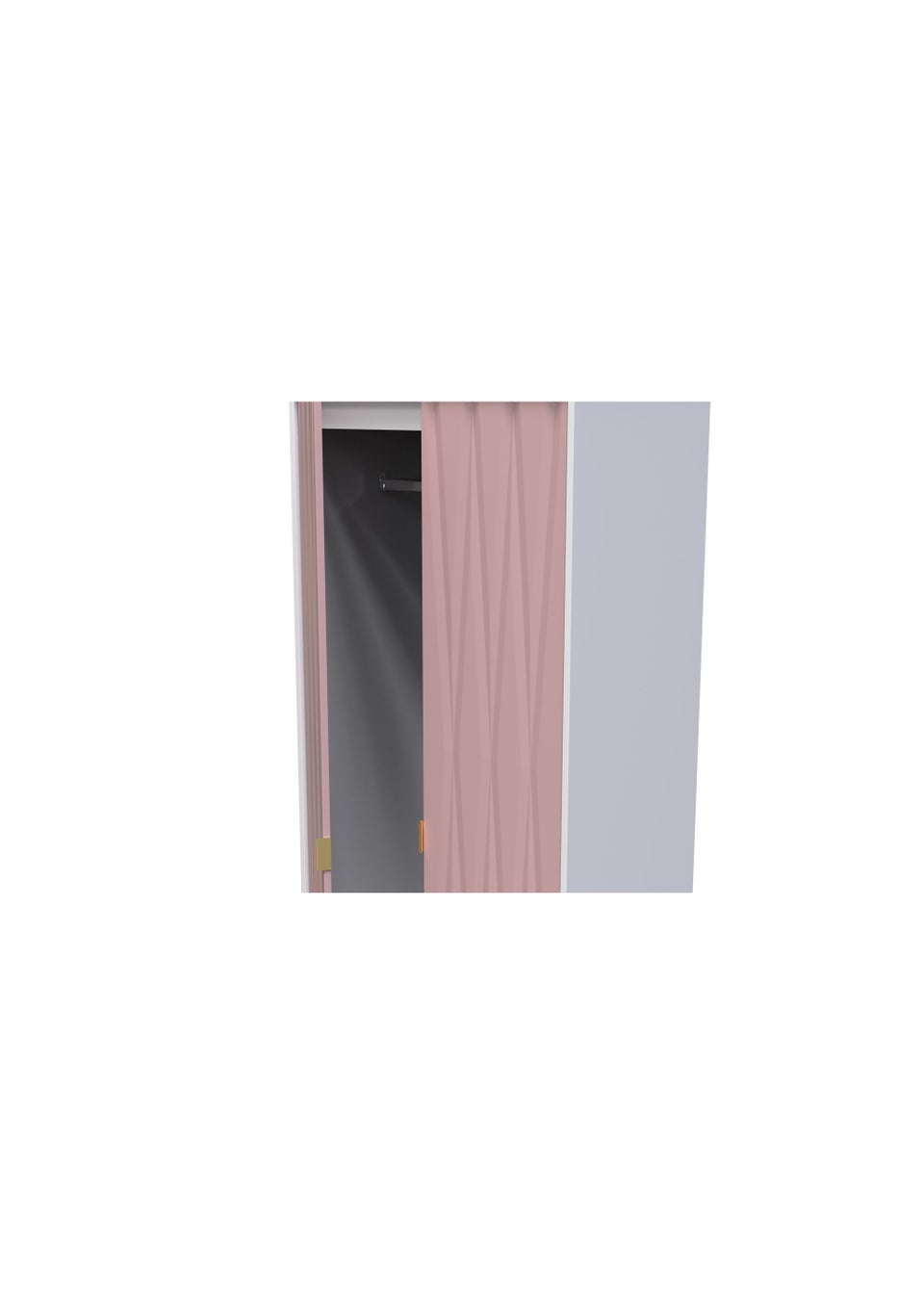 Swift Prism 2 Door 2 Drawer Wardrobe (197cm x 53cm x 74cm)