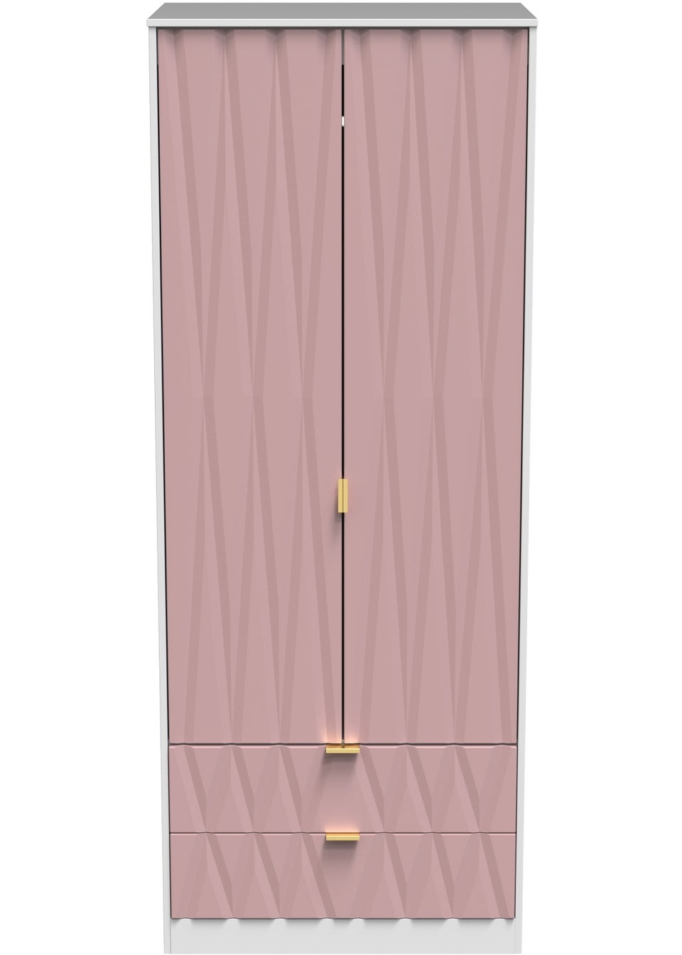 Swift Prism 2 Door 2 Drawer Wardrobe (197cm x 77cm x 53cm)
