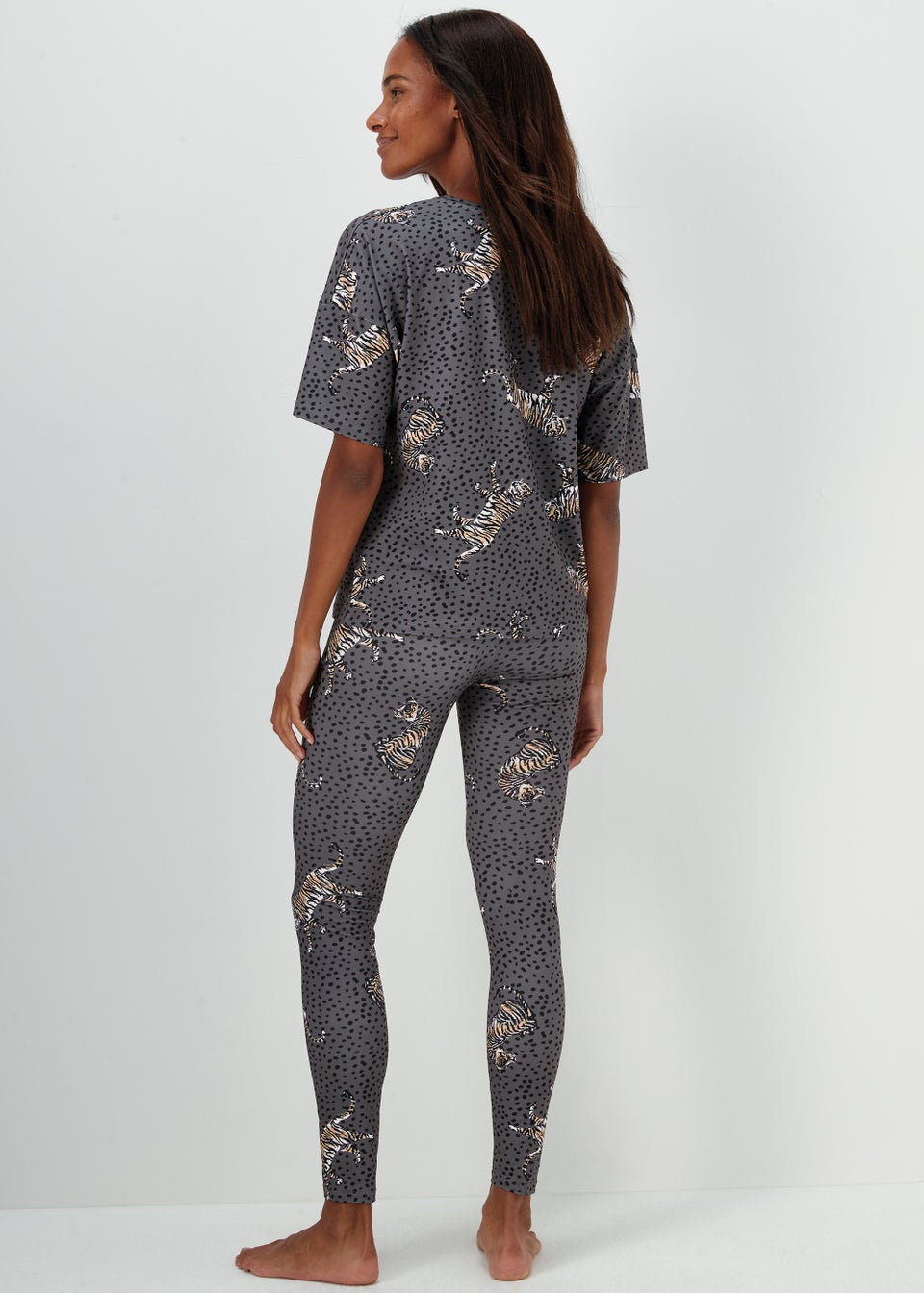 Charcoal Tiger Print Pyjama Set