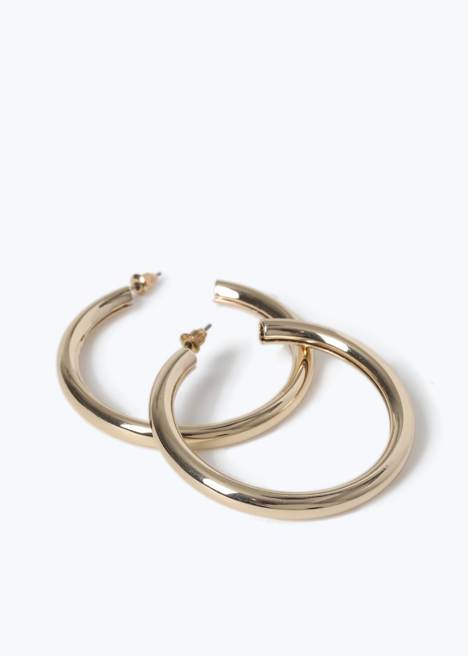 Gold Large Tube Hoop Earrings