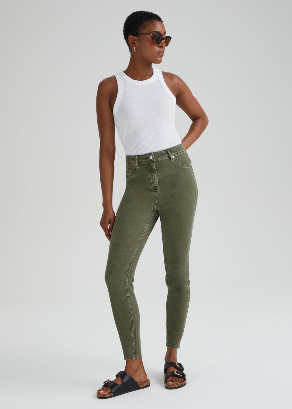 Khaki ankle grazers best sale