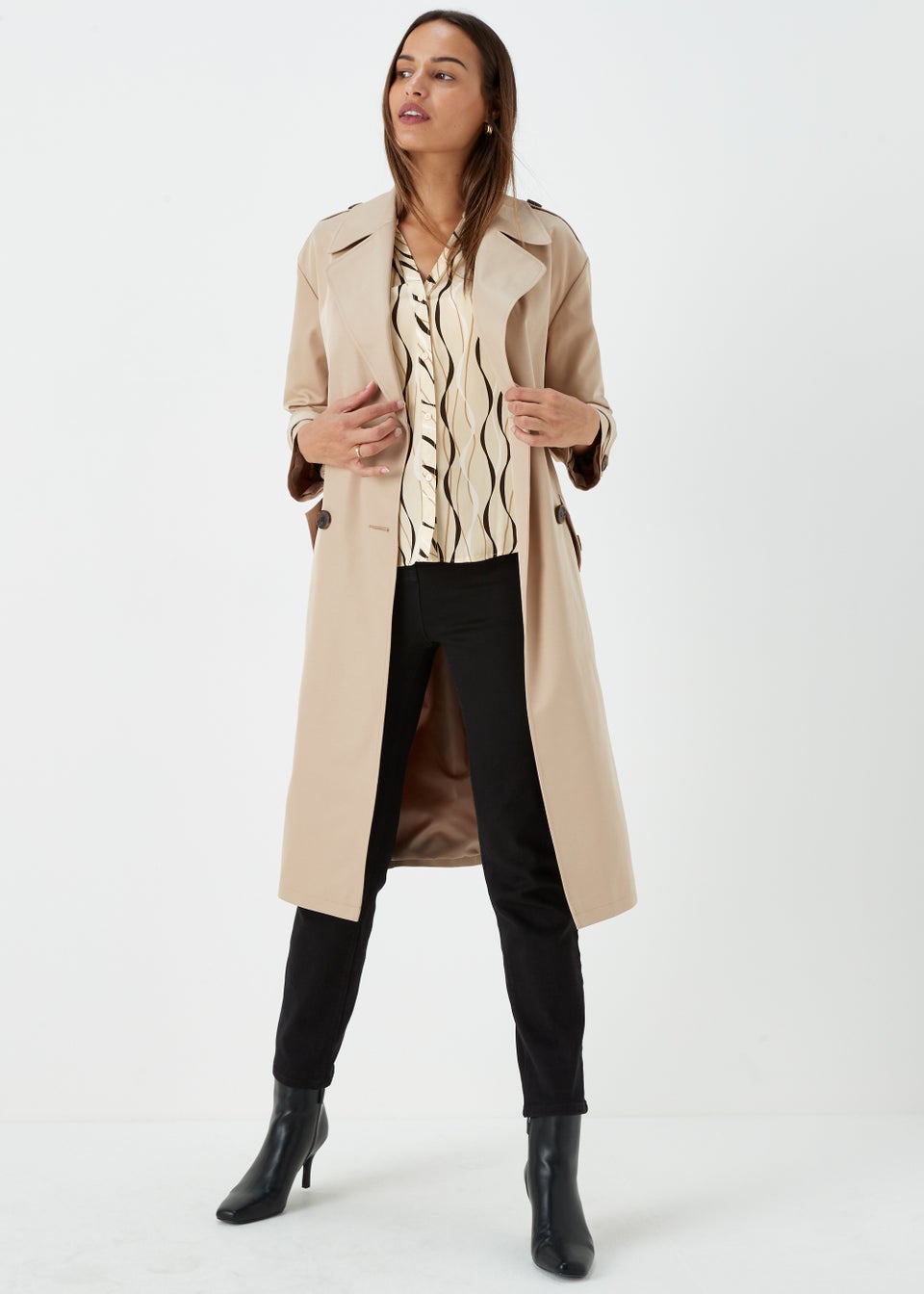 Et Vous Beige Printed Blouse
