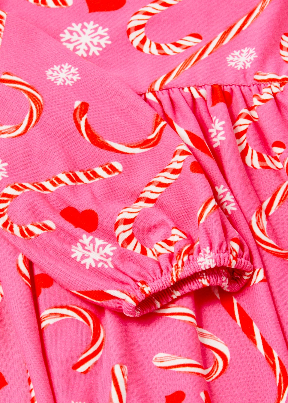 Girls Pink Soft Touch Christmas Print Dress (4-13yrs)