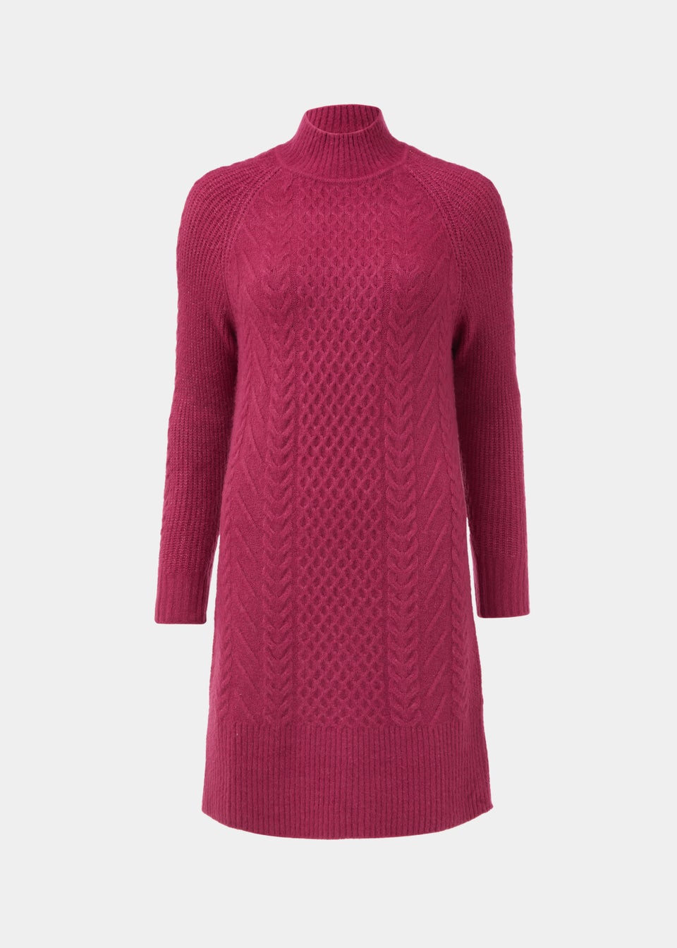 Berry Cable Knit Jumper Dress - Matalan