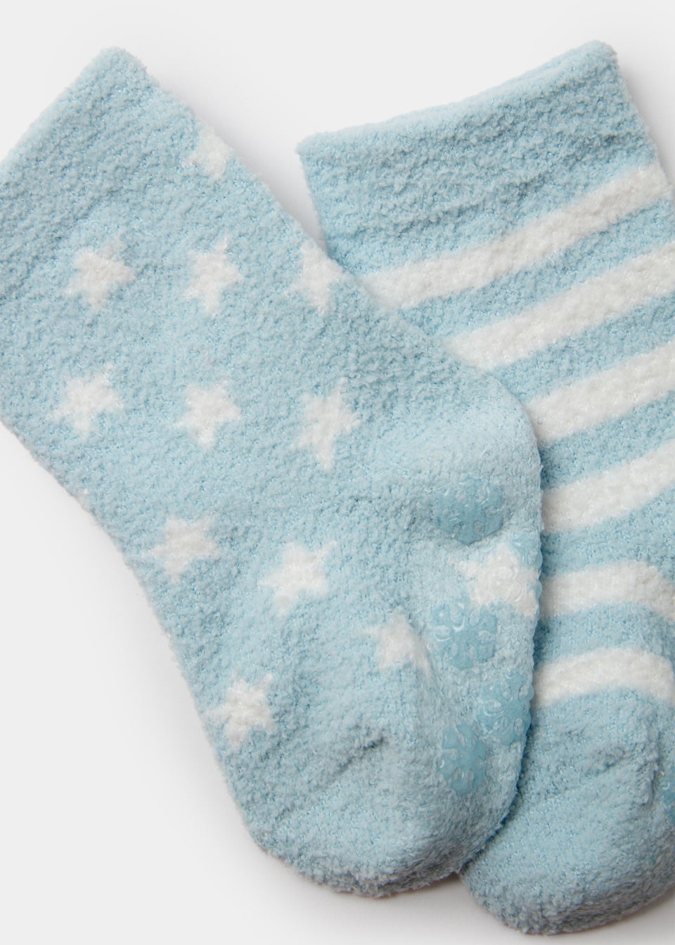 Blue Stripe & Star Cosy Baby Socks (Newborn-23mths)