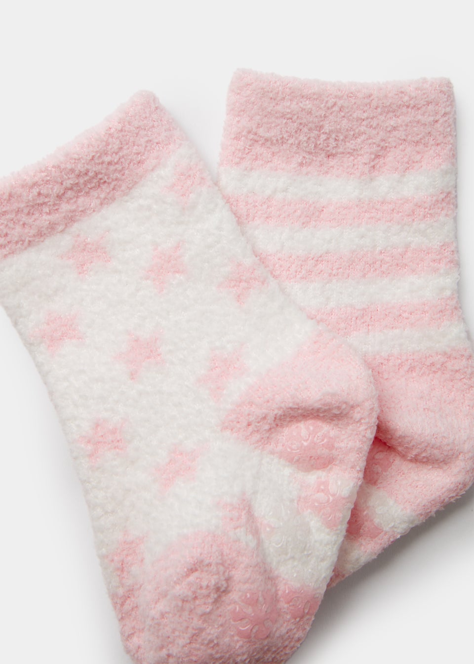 Pink Stripe & Star Cosy Baby Socks (Newborn-23mths)