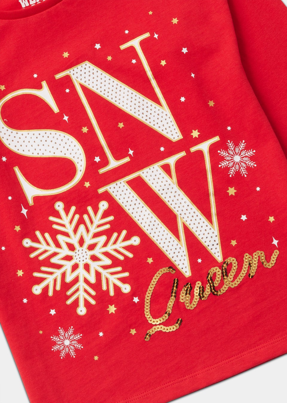 Girls Red Christmas Snow Queen Long Sleeve T-Shirt (4-13yrs)