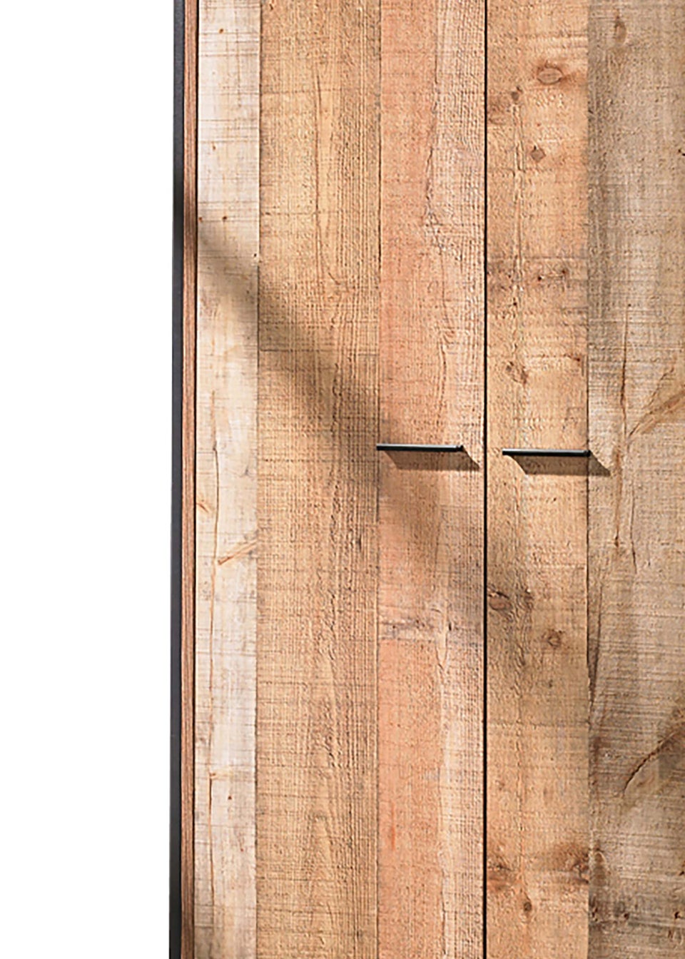 LPD Furniture Hoxton 2 Door Wardrobe Distressed Oak Effect (1800x520x838mm)