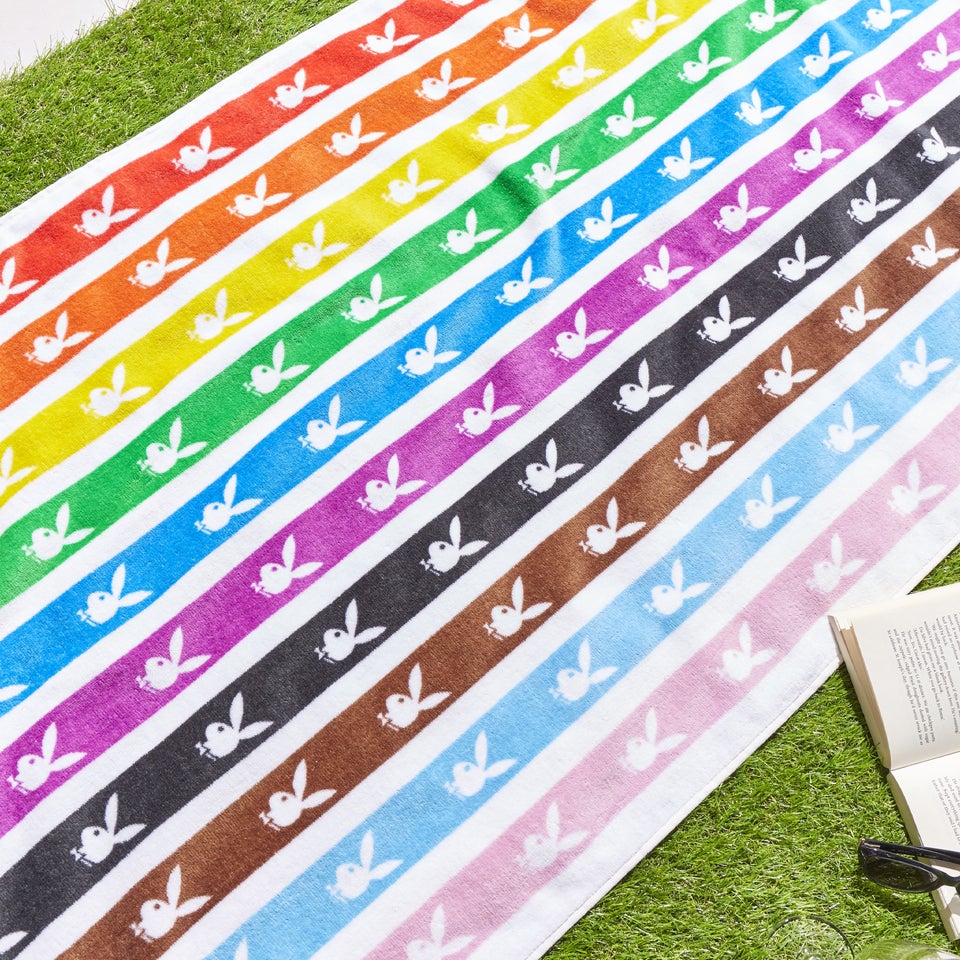 Playboy Rainbow Bunny Cotton Beach Towel