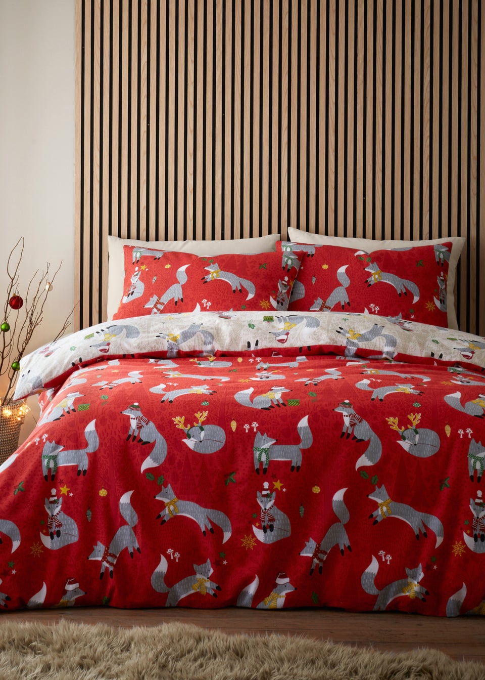 Fusion Christmas Foraging Fox Duvet Cover Set Matalan