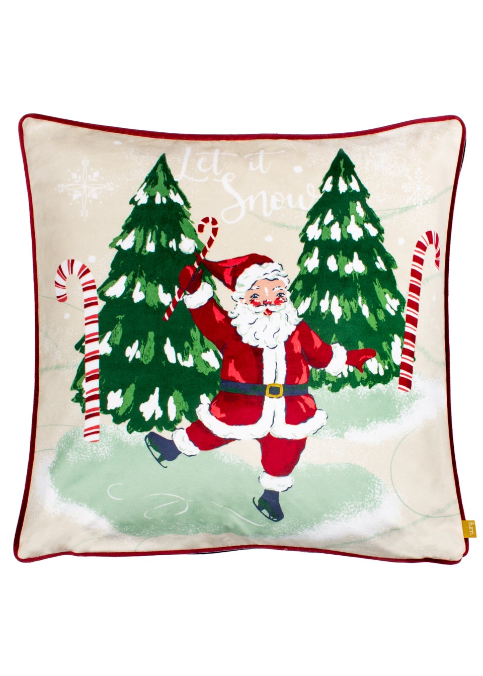 furn. Jolly Santa Festive Filled Cushion (43cm x 43cm x 8cm)