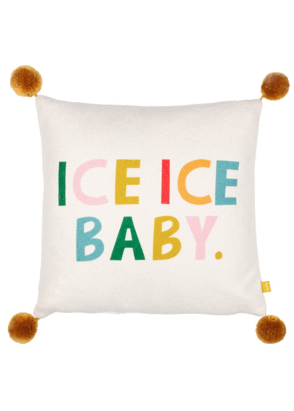 furn. Pom-Poms Ice Ice Baby Filled Cushion (43cm x 43cm x 8cm)