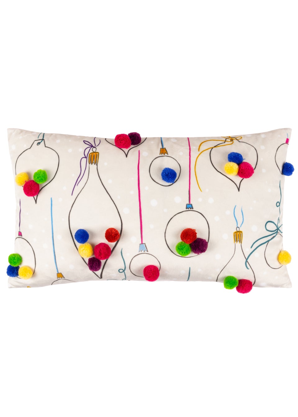 Heya Home Festive-Val Baubles Filled Cushion (30cm x 50cm x 8cm)