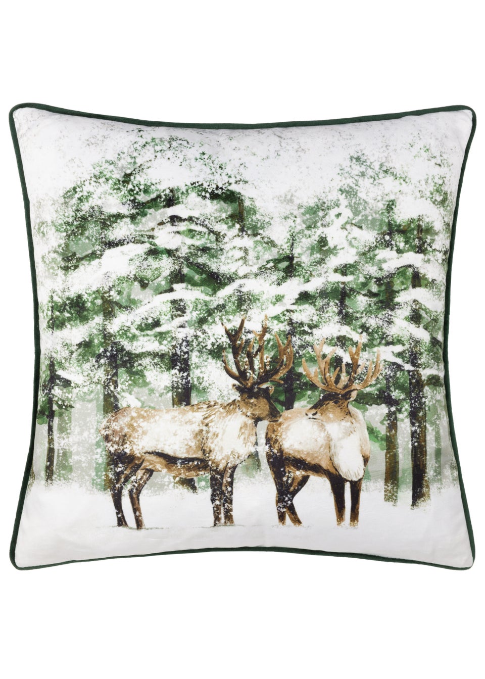 furn. Classic Reindeer Velvet Filled Cushion 43cm x 43cm x 8cm
