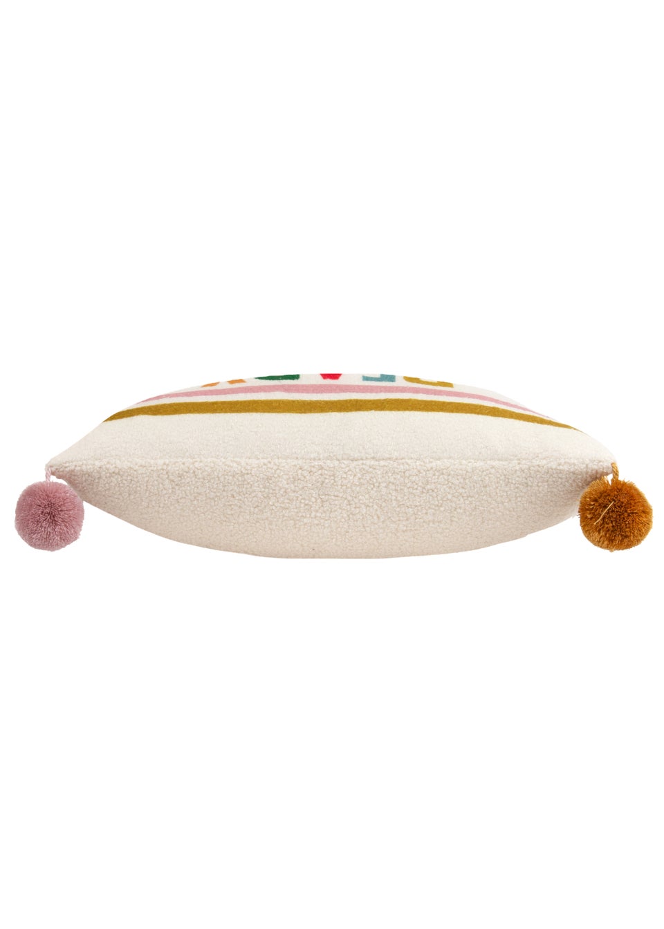 furn. Pom-Poms Ready Set Snow Filled Cushion (43cm x 43cm x 8cm)