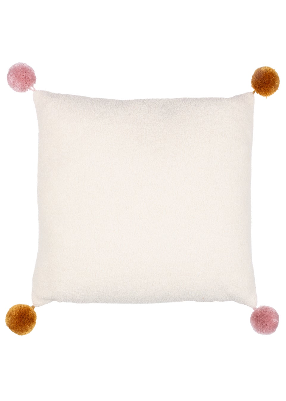 furn. Pom-Poms Ready Set Snow Filled Cushion (43cm x 43cm x 8cm)