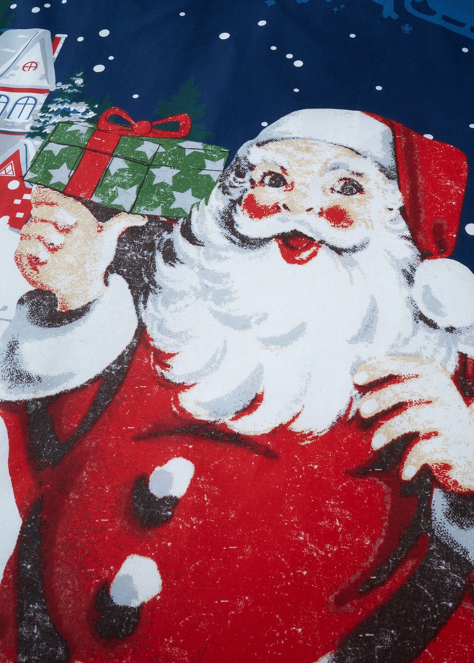 Catherine Lansfield Retro Father Christmas Reversible Duvet Cover Set