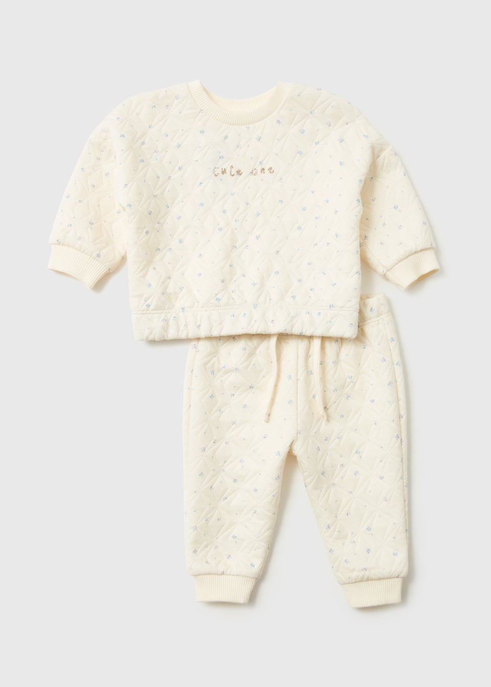 Baby Ecru Quilted Sweatshirt & Joggers Set (Newborn-23mths)