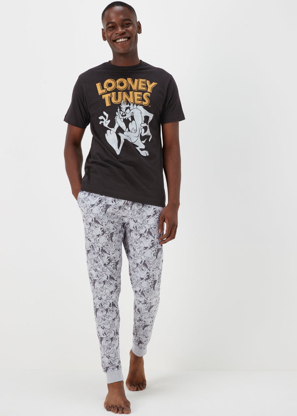 Black Looney Tunes Long Pyjama Set