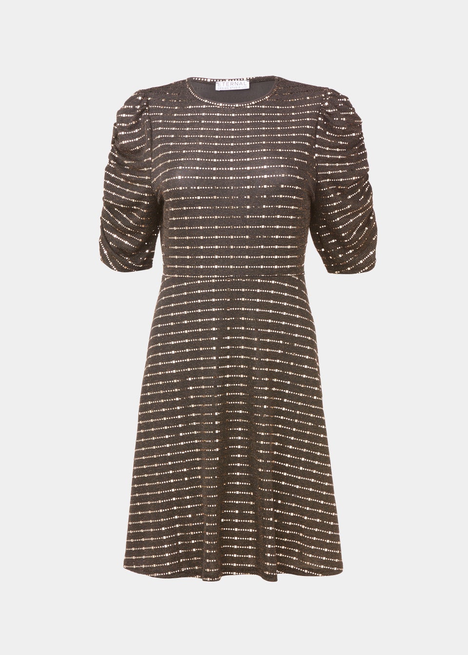 Gold Sequin 3/4 Sleeve Mini Dress