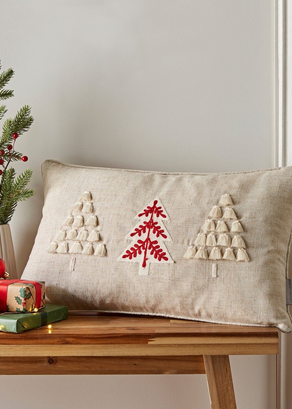 Catherine Lansfield Tufted Christmas Tree Cushion 30x50cm Matalan