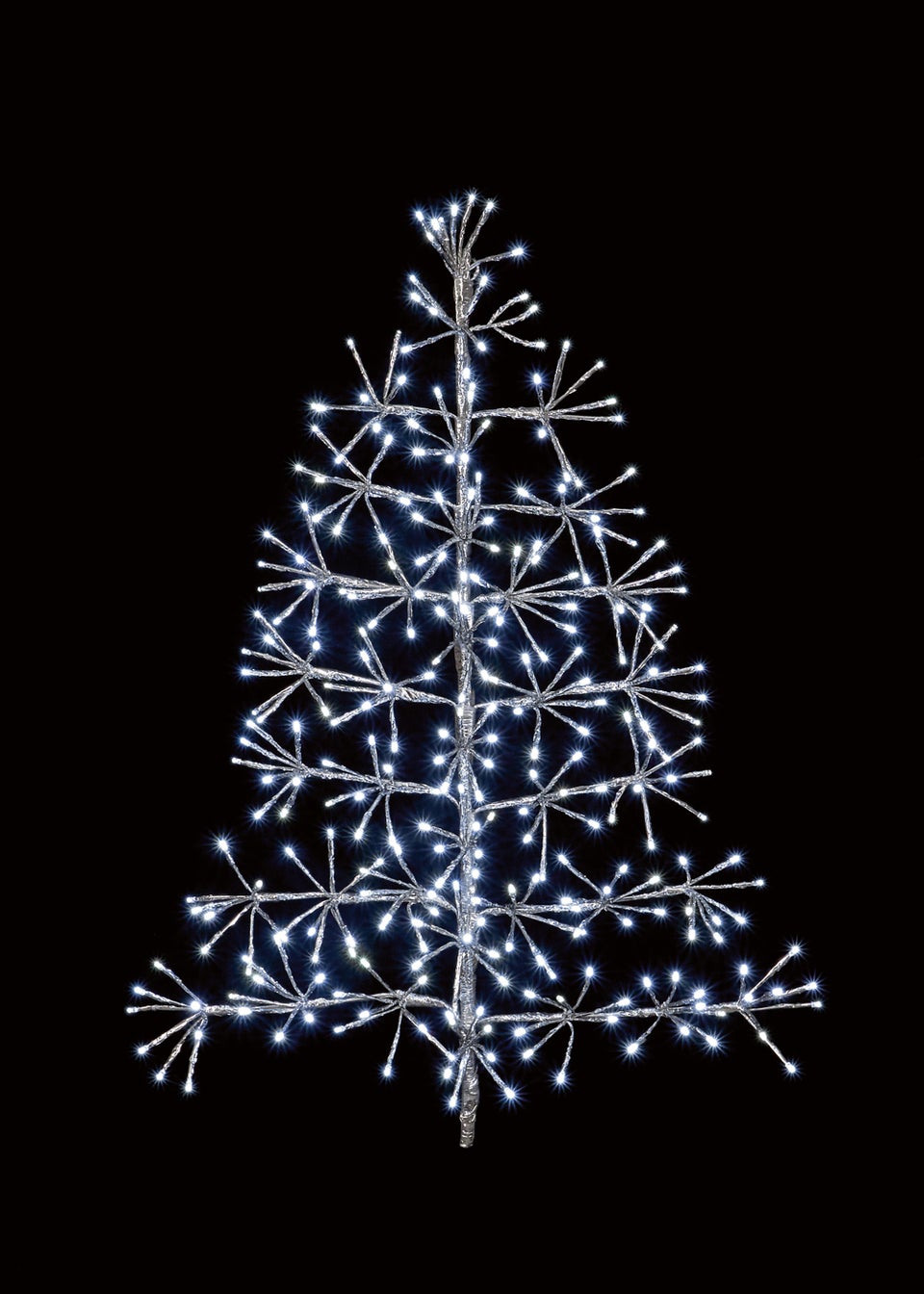 Premier Decorations 1.2m Silver Twinkling Starburst Tree