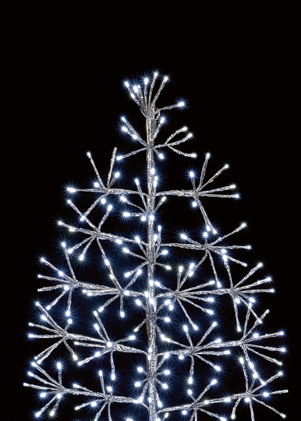 Premier Decorations 1.2m Silver Twinkling Starburst Tree