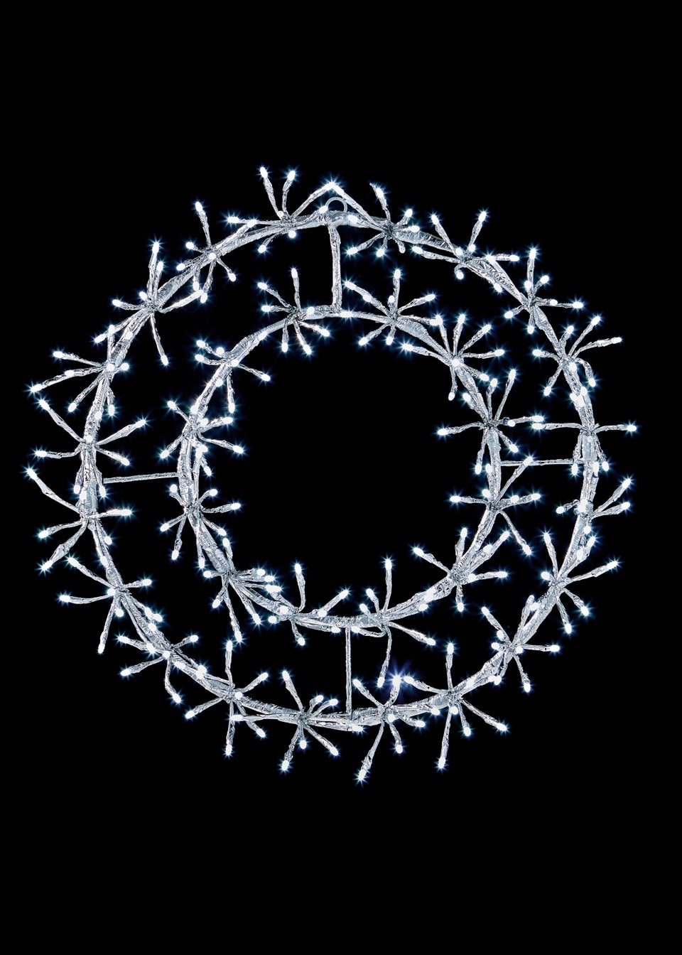 Premier Decorations 45cm Silver Twinkling Starburst Wreath