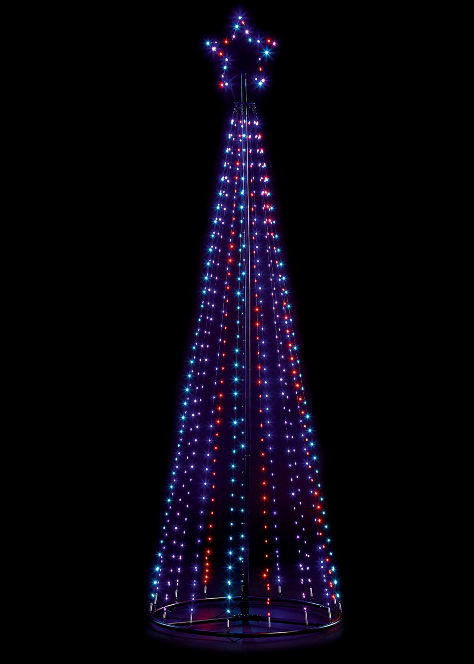 Premier Decorations 1.4m Rainbow LED Pyramid Tree