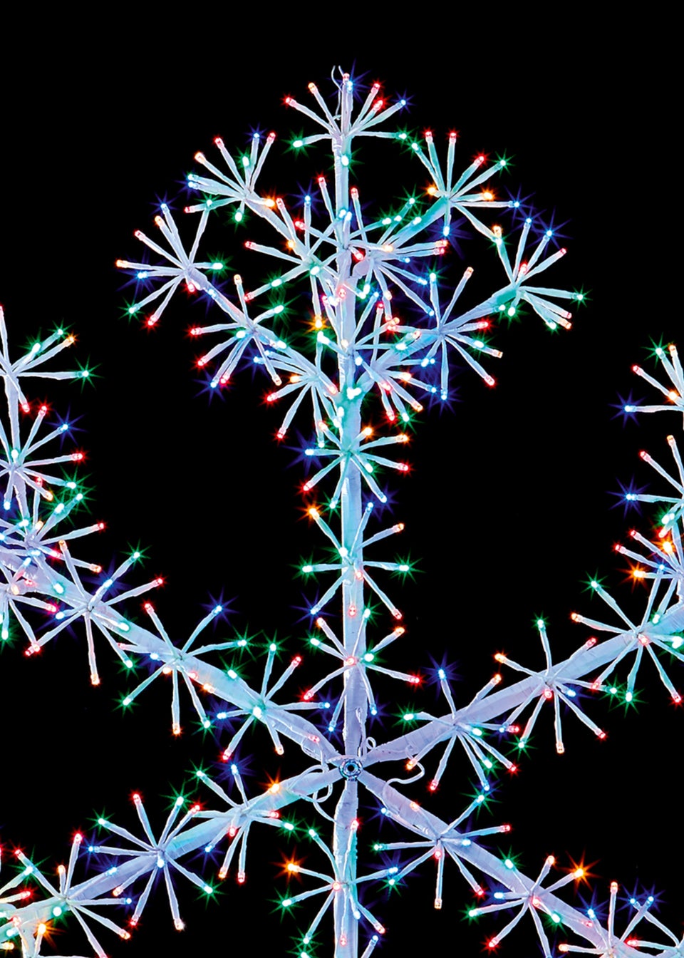 Premier Decorations 1.2m Twinkling Starburst Snowflake Multi-coloured and Vintage Gold