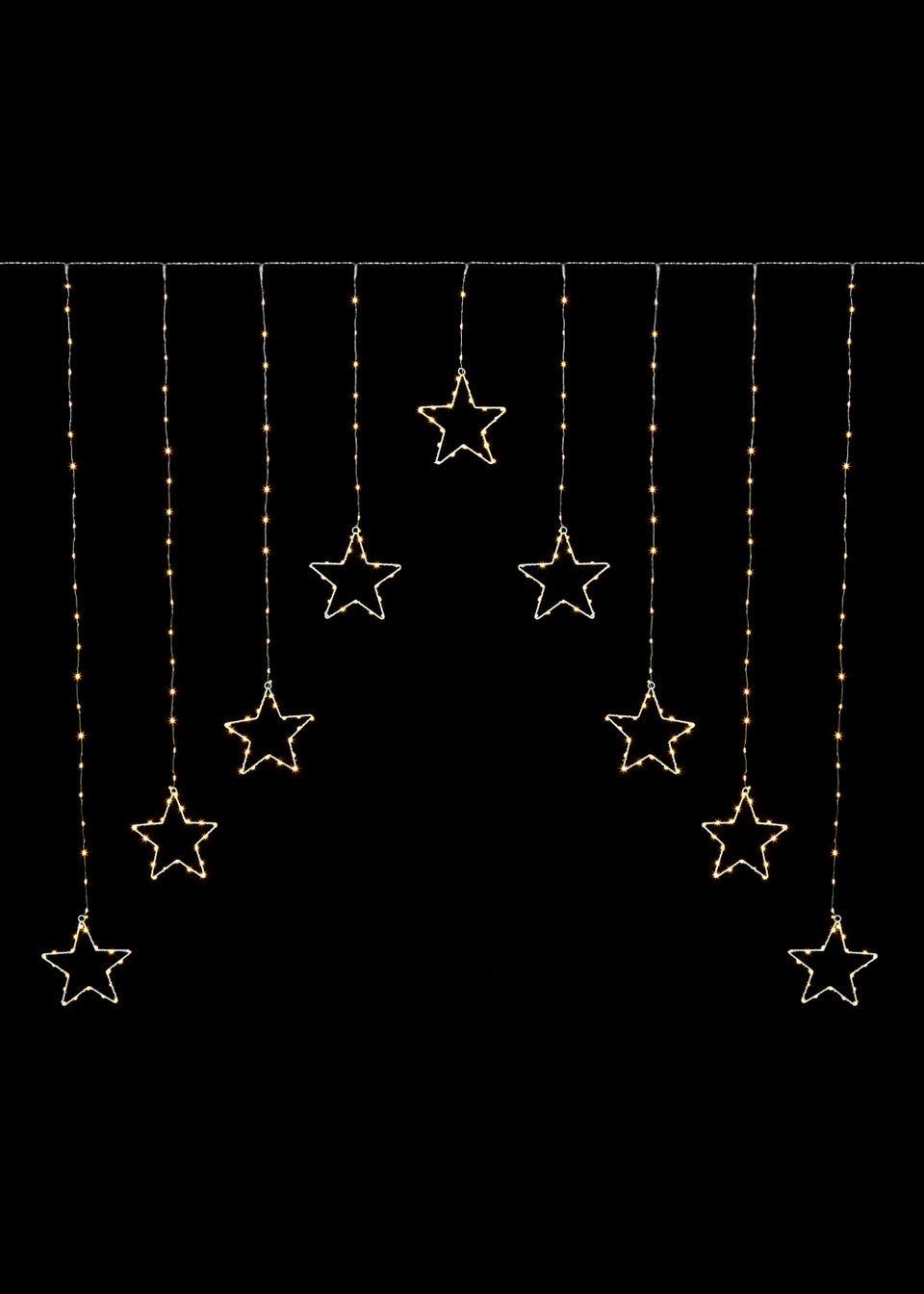Premier Decorations 303 Warm White LED Star Curtain Light