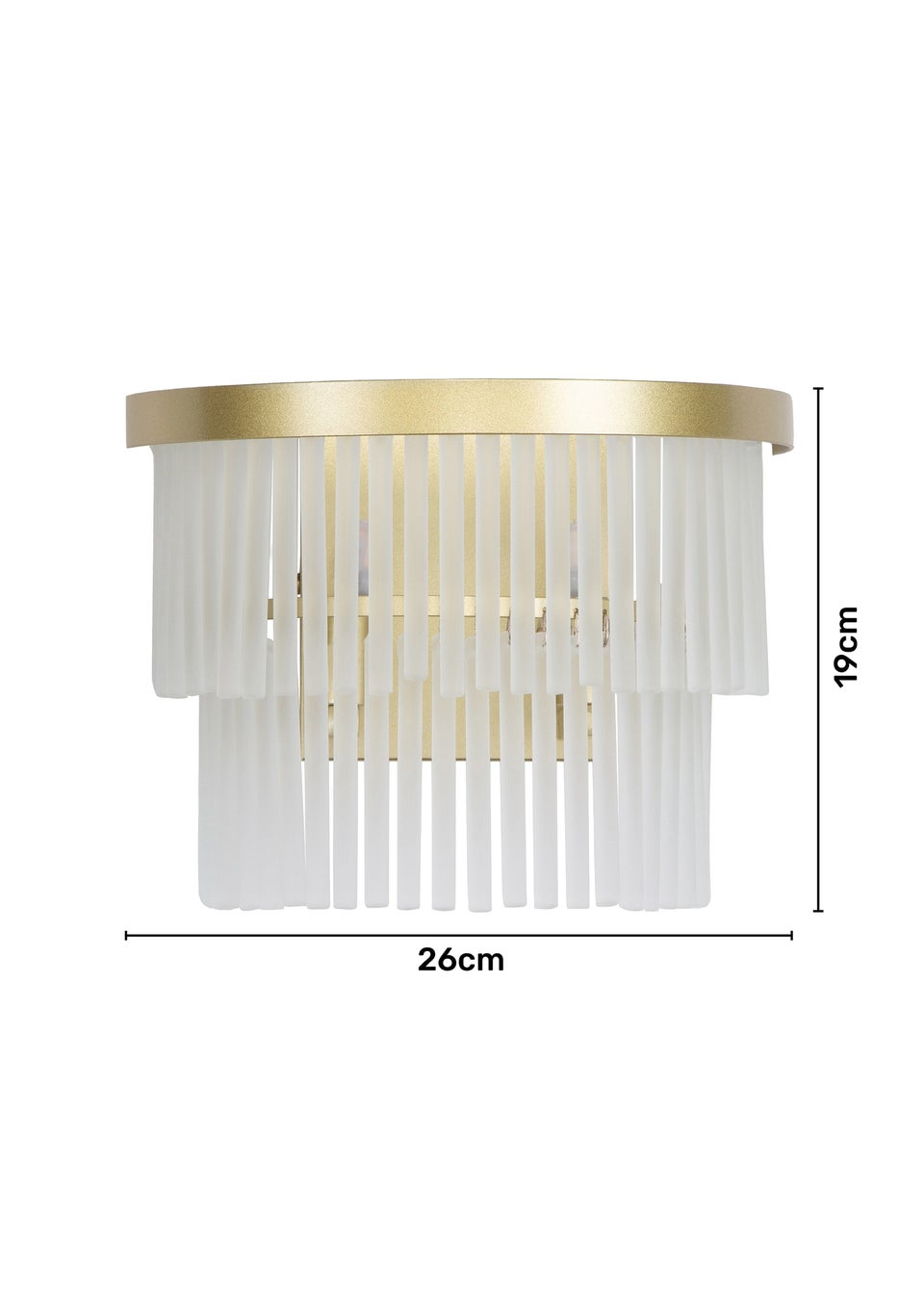 BHS Aubrey Frosted Wall Light Brass (19cm x 26cm)