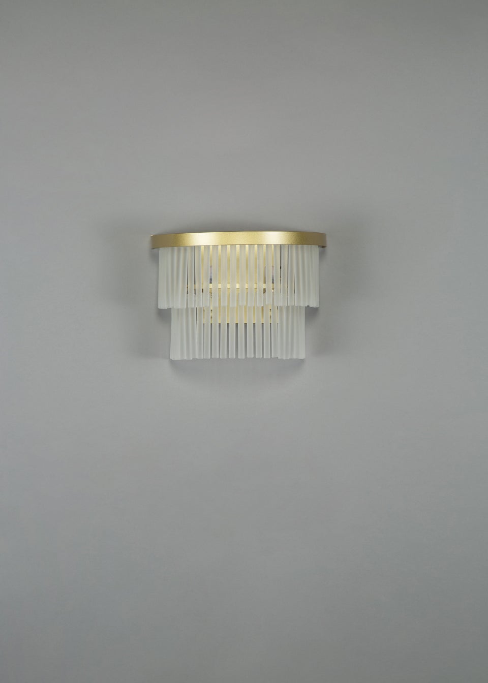 BHS Aubrey Frosted Wall Light Brass (19cm x 26cm)