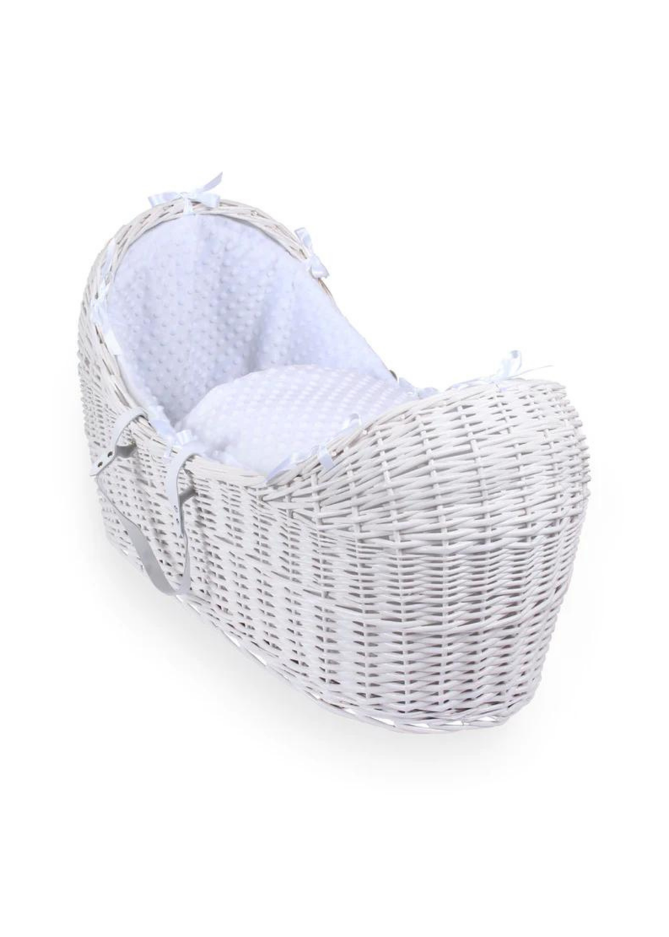 Clair de Lune White Dimple White Wicker Noah Pod ® with Deluxe Rocking Stand