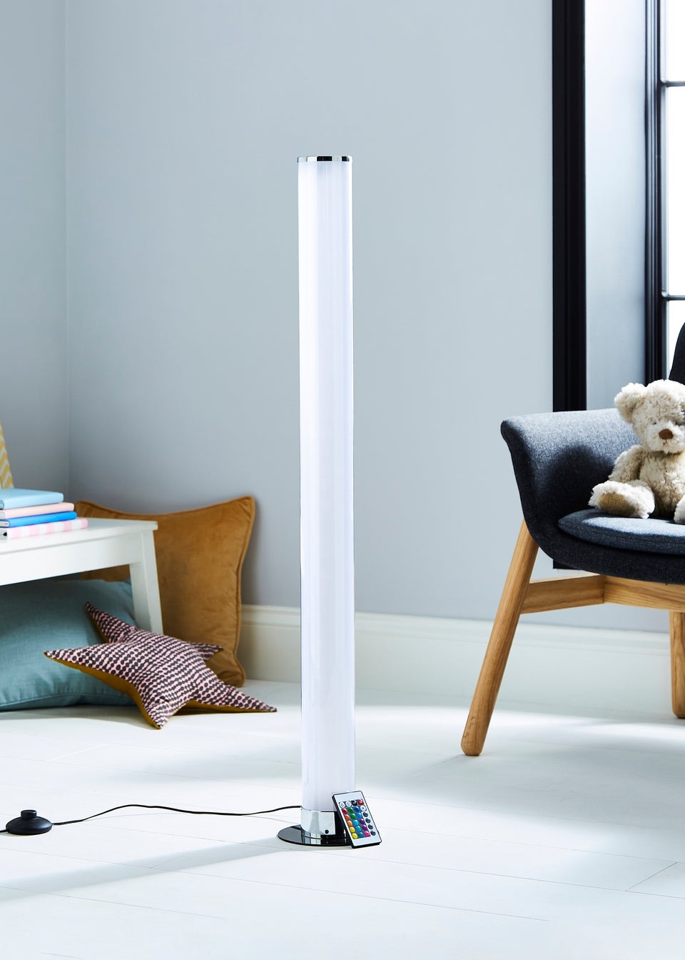 Glow LED Galaxy Cylinder Floor Lamp with Remote Control (99.5cm x 15cm)