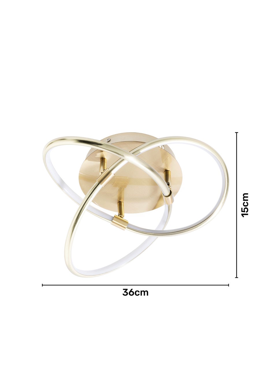 BHS Eero Knotted Shape LED Flush Ceiling Light Satin Brass (15cm x 36cm)