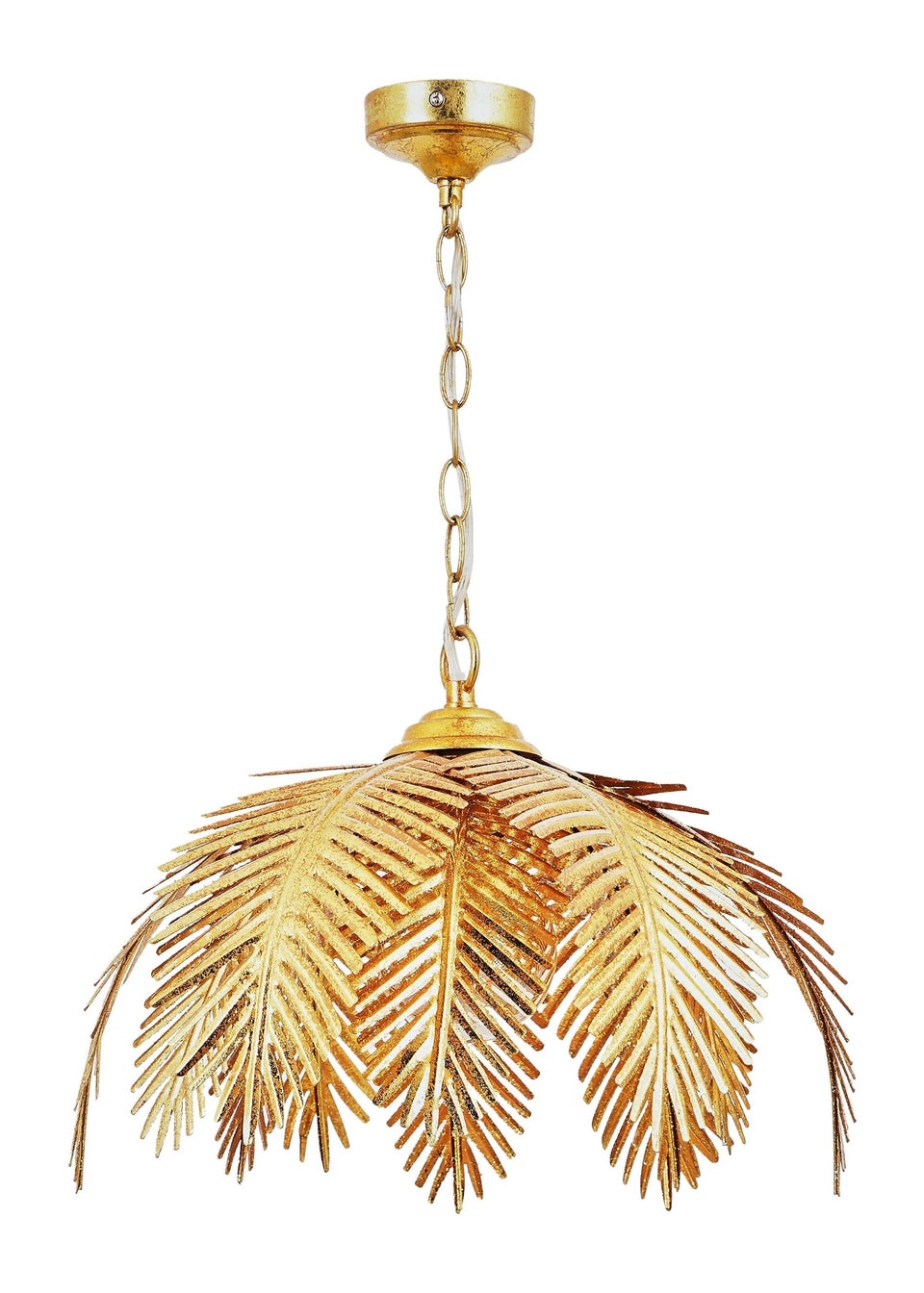 BHS Brookby Palm Ceiling Light Brass (Adjustable 34-129cm x 40cm)