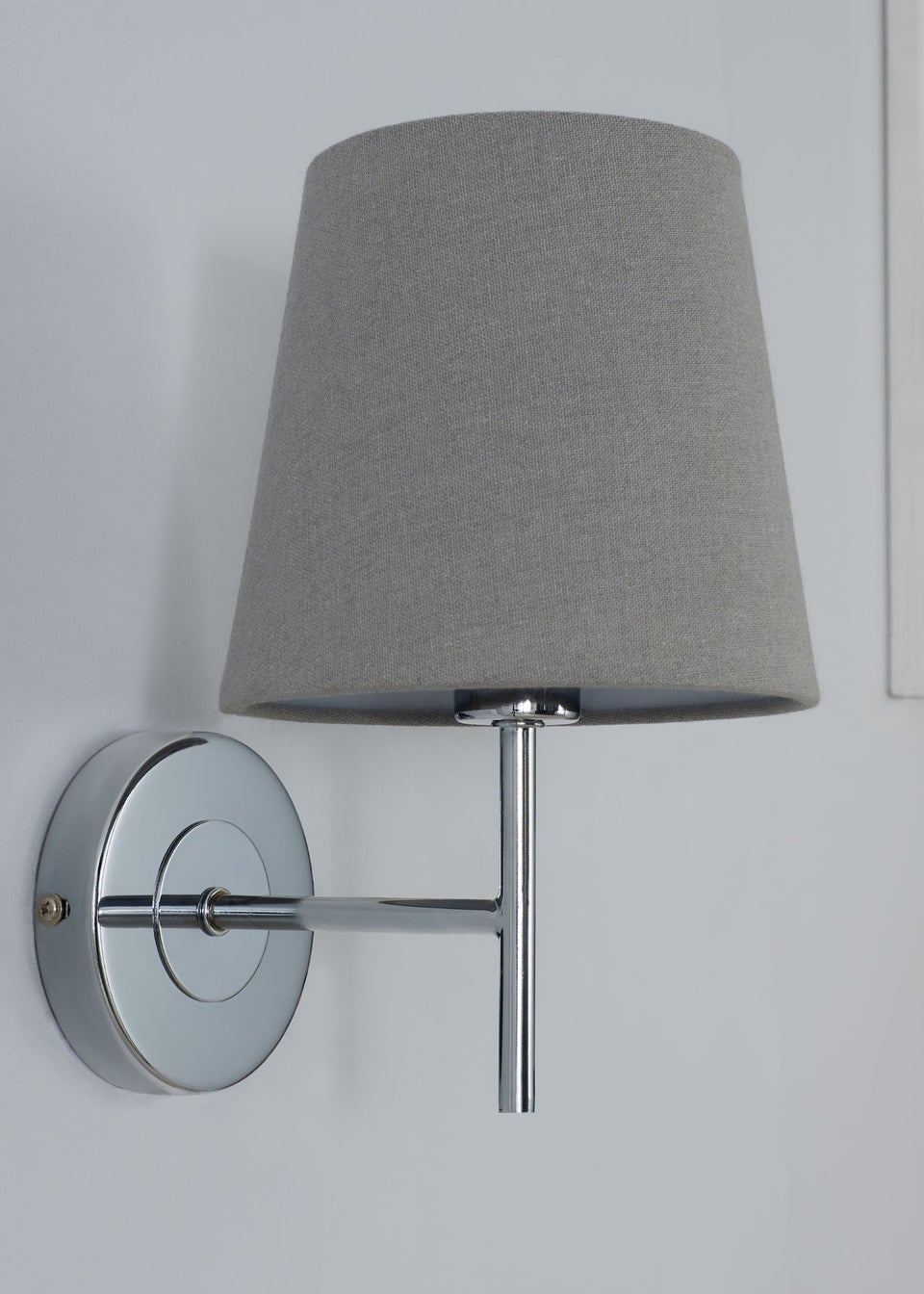 BHS Mira Wall Light Chrome & Grey (25cm x 18cm)