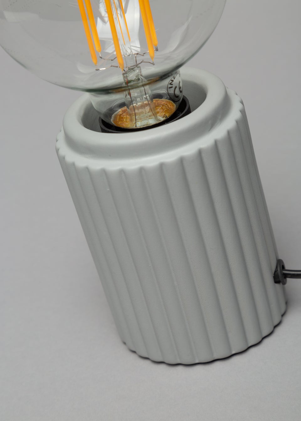 BHS Grey Fir Ribbed Base Table Lamp