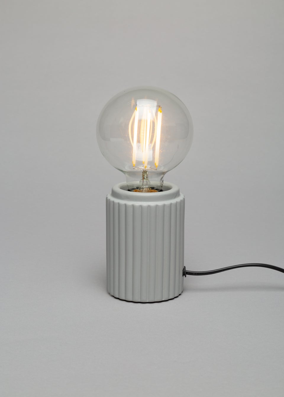BHS Grey Fir Ribbed Base Table Lamp