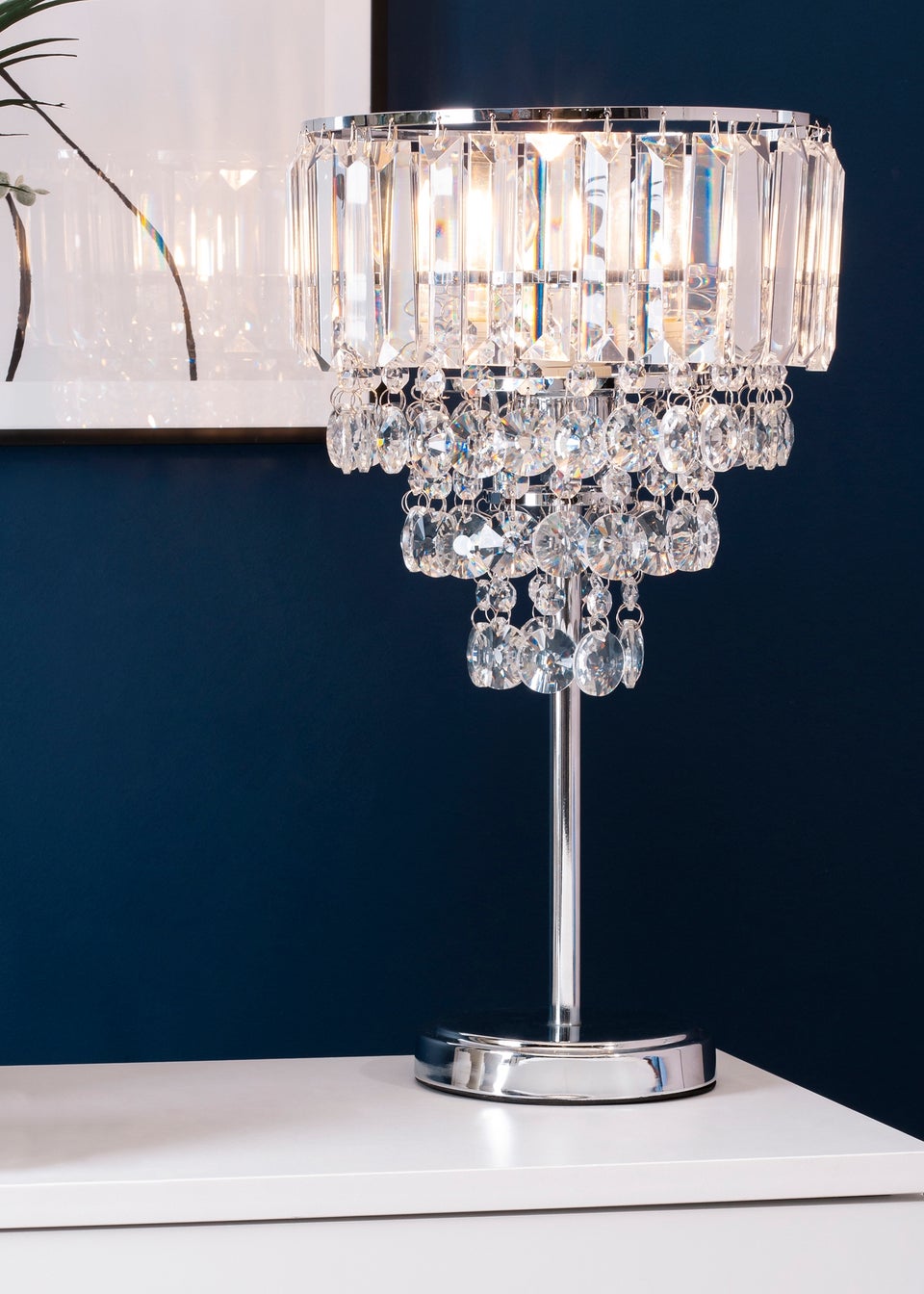 BHS Paladina Table Lamp Chrome (45cm x 24cm)