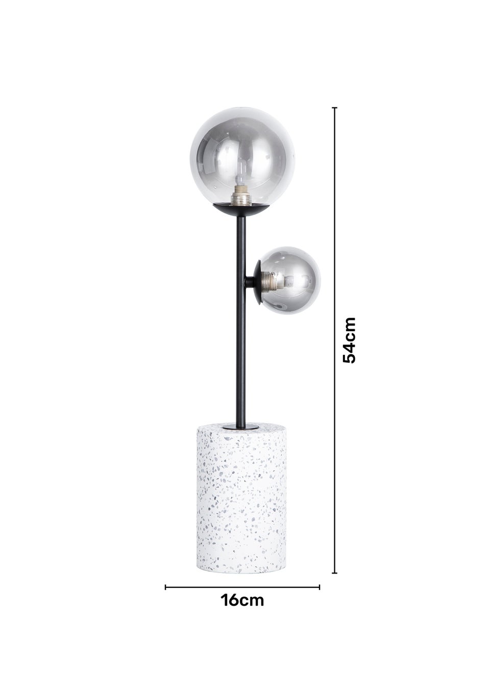 BHS Forella Table Lamp Satin Black (54cm x 16cm)