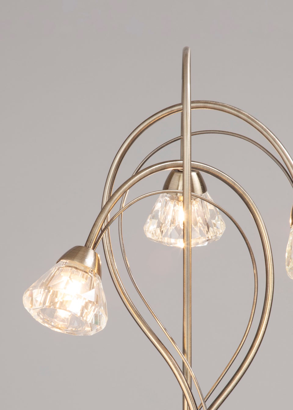 BHS Marianne Floor Lamp 3 Light Antique Brass (163cm x 35cm)