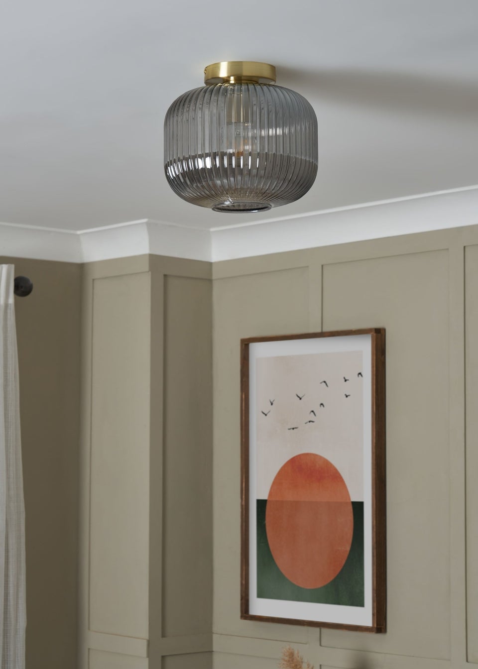 BHS Lyna Flush Ceiling 1 Light Brass (24cm x 24cm)