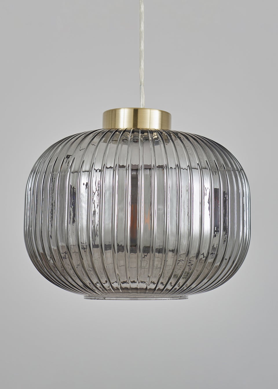BHS Lyna Smoked Glass/Brass Easyfit Light (24cm x 24cm)