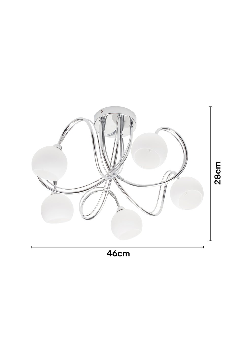 BHS Soni Flush Ceiling 5 Light Chrome (28cm x 46cm)