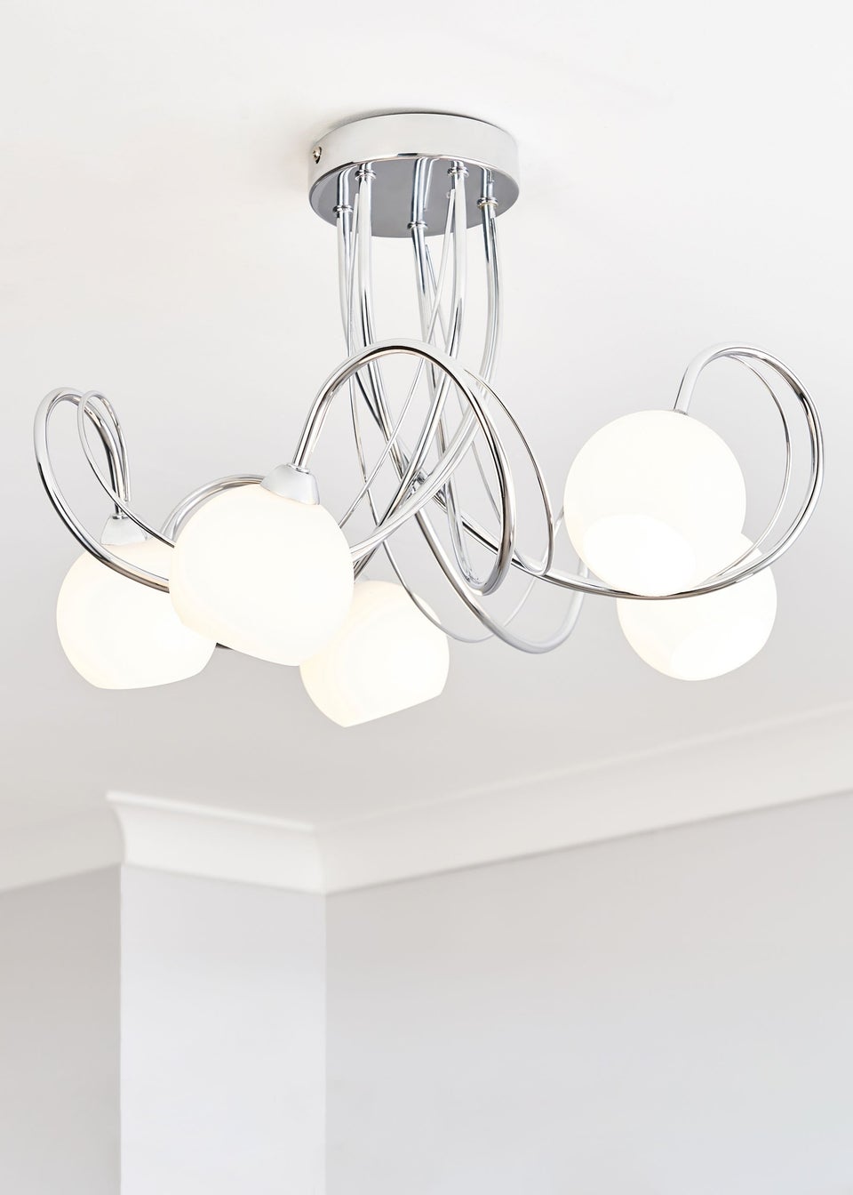 BHS Soni Flush Ceiling 5 Light Chrome (28cm x 46cm)