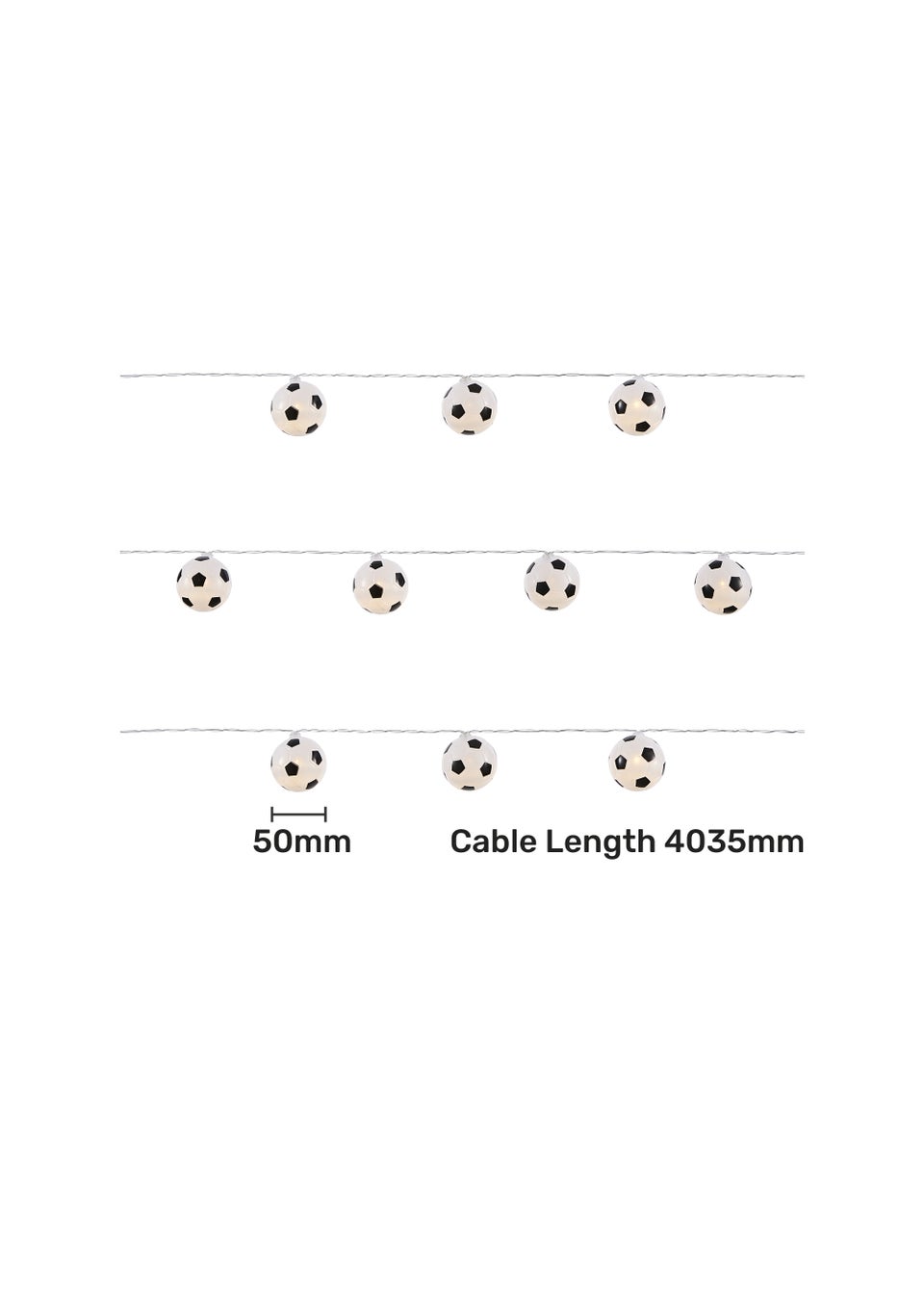 Glow LED Football String Lights (5cm x 435cm x 5cm)