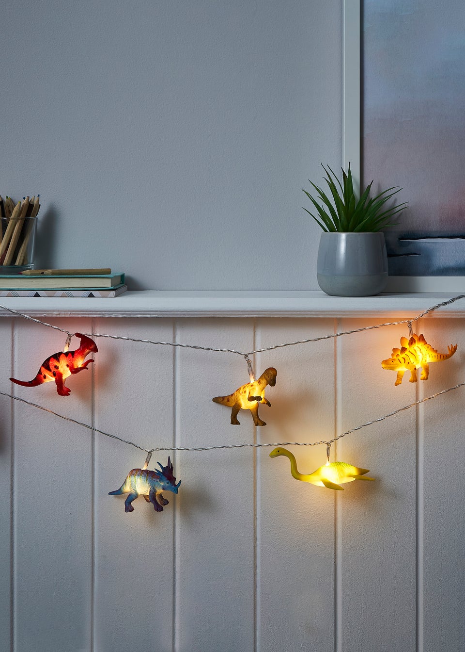 Glow LED Dinosaur String Lights (10cm x 18cm x 10cm)