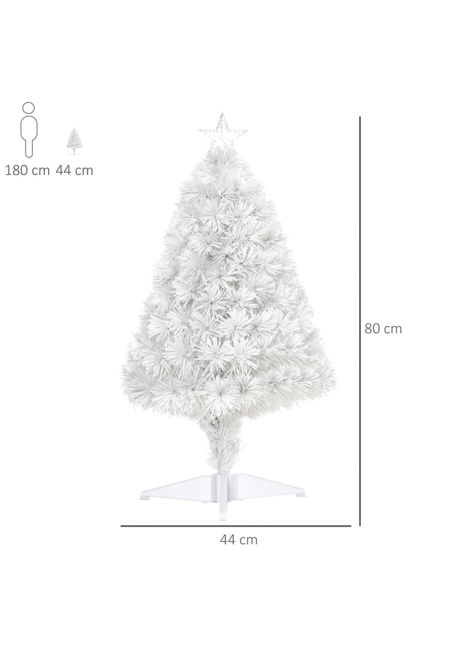 2.5FT Prelit Artificial Tabletop Christmas Tree with Fibre